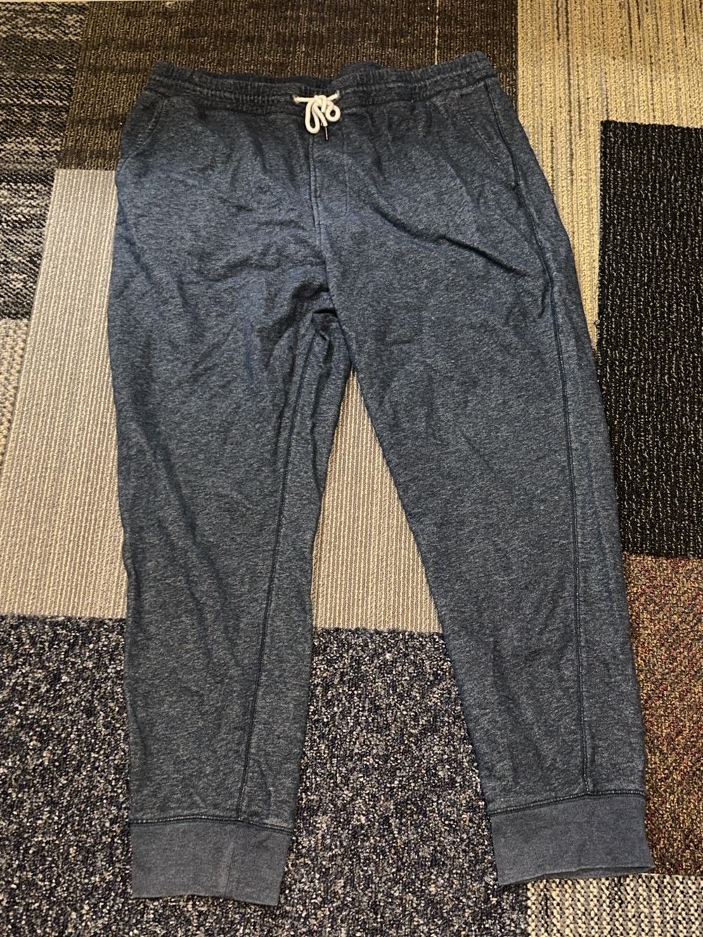 Mens Navy Heather Drawstring Joggers